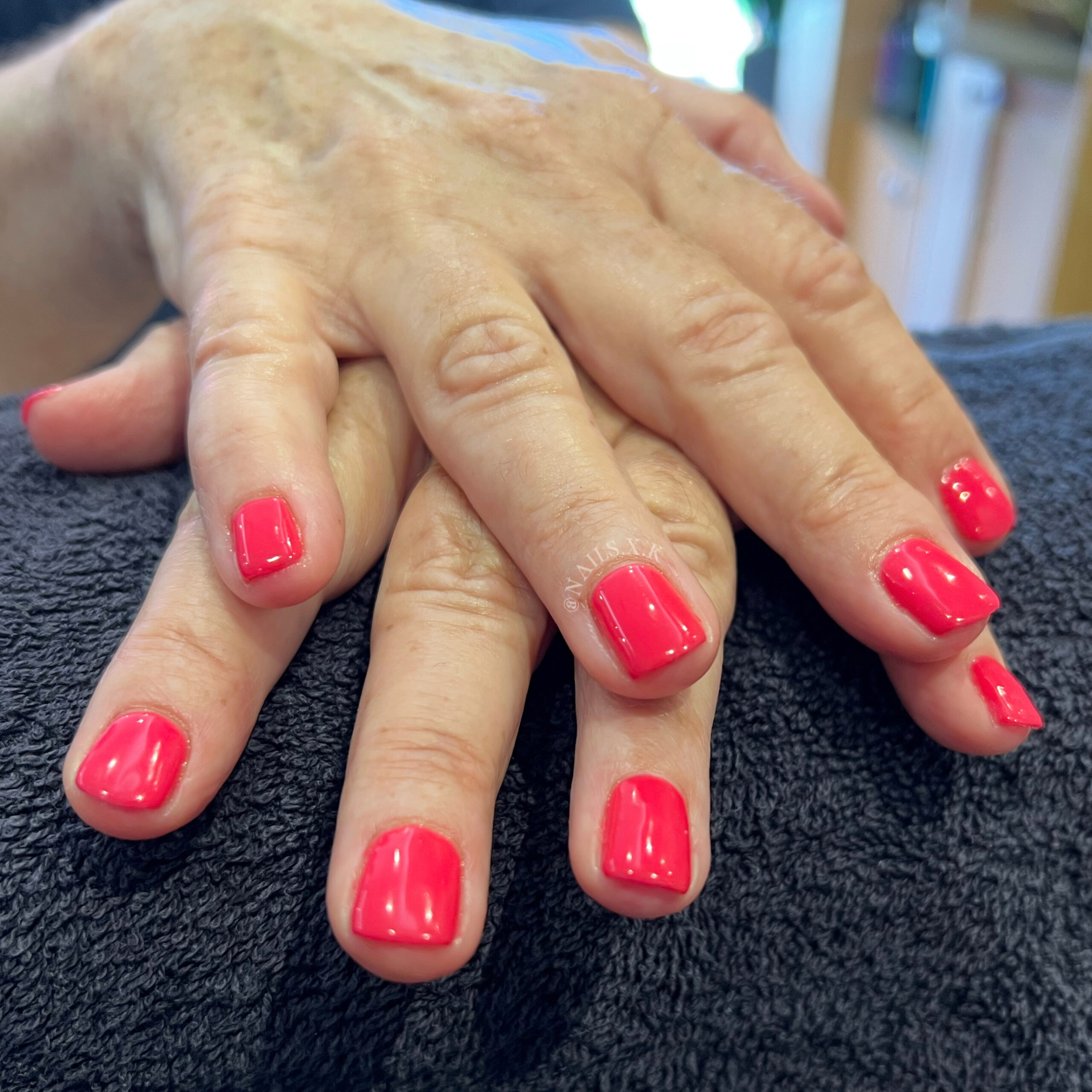 Pink flamingo gel manicure. Nails by K