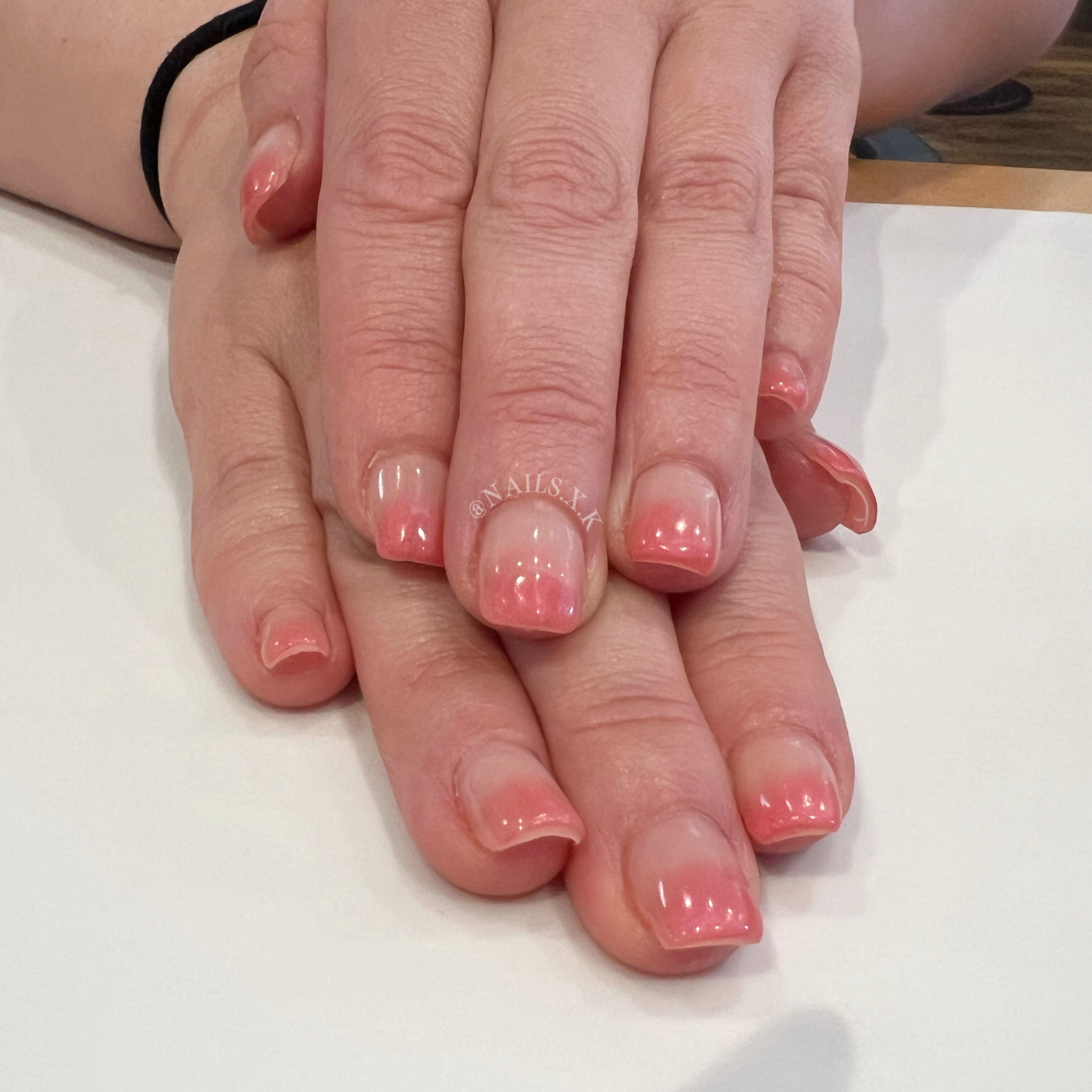 Hard gel fill with ombre tips. Nails by K